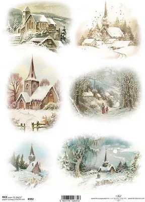 Produktbild von ITD Reispapier Decoupage Bastelpapier Serviettentechnik-R0992 Winteransichten