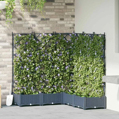 Produktbild von vidaXL Garten-Pflanzgefäß 5 stk. Grau 120 x 120 x 125,5 cm PP