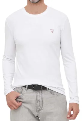 Image de Guess - T-shirt pour homme, manches longues NA1439 (S) (blanc pur)