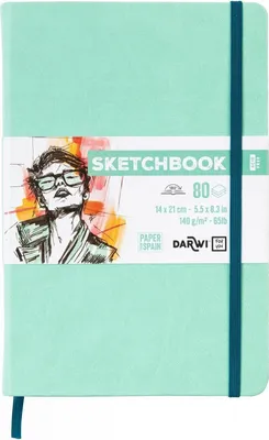 Image de Carnet de croquis Darwi Dfy 80, 14 x 21 cm, 140 g, vert menthe