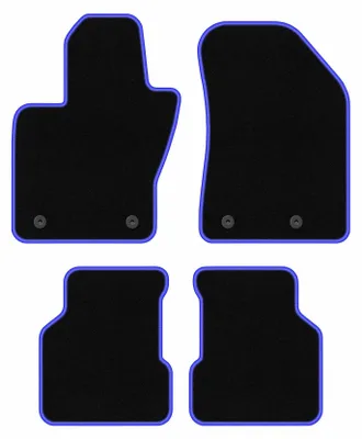 Produktbild von Fußmatten Automatten Velours Schwarz/Blau für Jeep Compass II MP 2017- Set 4-tlg