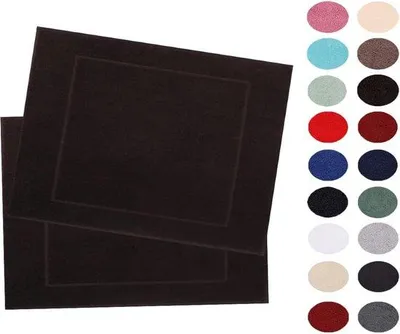 Zdjęcie produktu dla Zestaw 2 mat do łazienki Unyqoos®, 50 x 70 cm, 100% bawełna, 650 g/m², ciemnobrązowe – chłonne dywaniki łazienkowe, można prać w temperaturze do 60°C, nadają się do suszenia w suszarce bębnowej