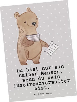 Produktbild von Mr. & Mrs. Panda Postkarte Insolvenzverwalter Herz - Grau Pastell - Geschenk, Fotokarte, Grußkarte, Postkarten, Ansichtskarte, bildkarte