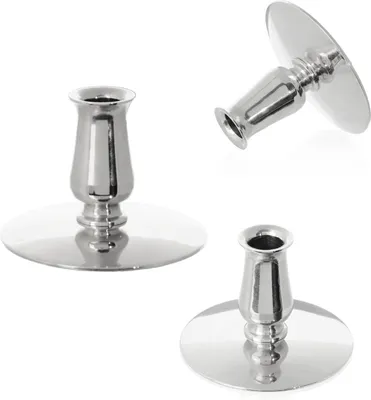 Produktbild von 3x Kerzenhalter Messing Silbern Kerzenständer Altarkerzen Ø0,9cm Hochzeit 6732