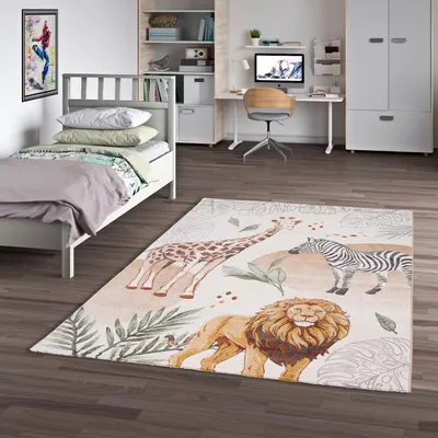 Produktbild von Kinder Teppich Maui Kids Giraffe Zebra Löwe, Größe:160x230 cm