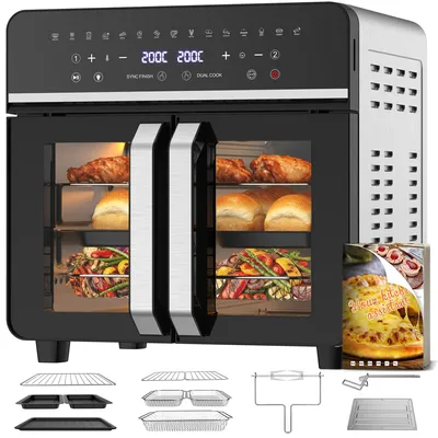 Heißluftfritteuse 23L, 2600W, Dual Zone, 9-in-1, Touch