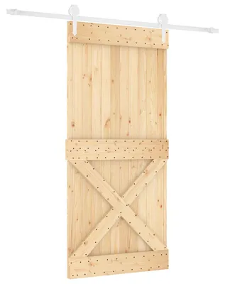Image de Porte coulissante Naturel et Blanc 95 x 210 cm