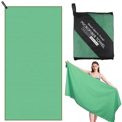 Zdjęcie produktu dla Duży ręcznik z mikrofibry, 180x80 cm, szybkoschnący, zielony