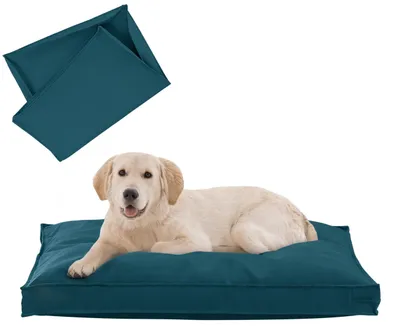 Wasserbezug für Hundebett, 90x68x7,5 cm, cyan, wasserdicht, mit Reißverschluss