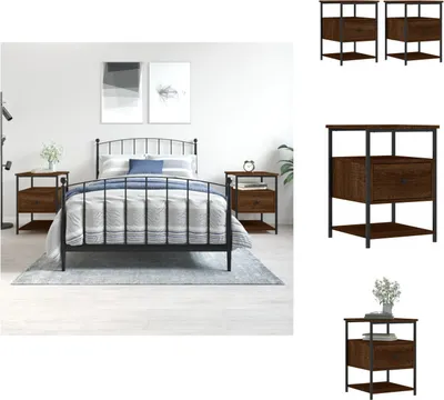 Immagine prodotto di vidaXL Comodini 2 pz. Materiale in legno effetto rovere marrone 40x42x56 cm - Comodini