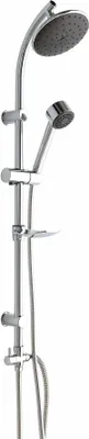 Produktbild von Duschsystem mit runder Kopfbrause- Seifenablage und Handbrause
