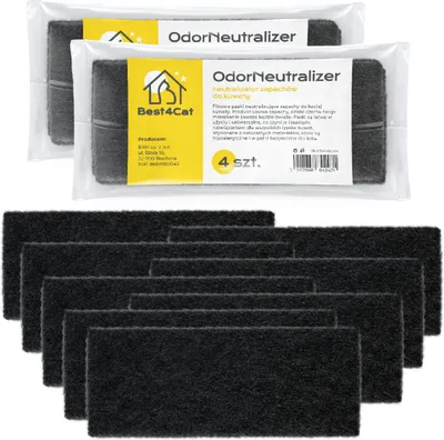 Image de 2x Best4Cat Neutralisateur d'odeurs pour bac à litière – Filtre de rechange en feutre de carbone
