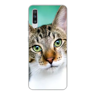 Produktbild von MuchoWow® Handyhülle Schutzhülle Hülle für Samsung Galaxy A70 Katze - Porträt - Augen Silikon Softcase Handy Hülle - Schutzhaube