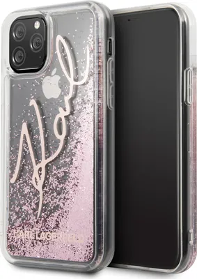 Produktbild von Karl Lagerfeld Signature Glitzerhülle – Hülle iPhone 11 Pro (Roségold)