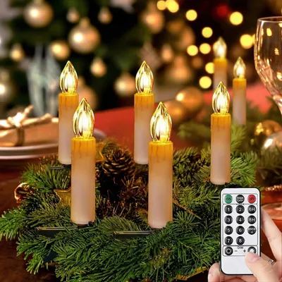 LED-Lichterkette mit 40 Kerzen, warmweiß, 9,75 m, grünes Kabel