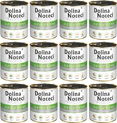 Produktbild von Dolina Noteci Premium - Alleinfuttermittel für ausgewachsene Hunde aller Rassen mit viel Wildfleisch 12 x 800g
