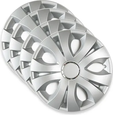 Produktbild von 4x Radkappen Radblenden Radzierblenden 17 Zoll Top Ring Silber Set Universal