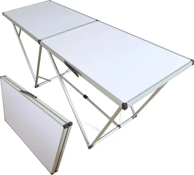 Produktbild von Tapeziertisch klappbar, Flohmarkttisch 198 x 60 cm (LxB), Mehrzwecktisch aus Aluminium und MDF
