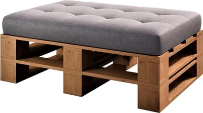 Produktbild von Lermowood Palettenmöbel Mp Hocker 120 x 60 x 30 cm Eiche | Europaletten Indoor und Outdoor Lounge Gartenmöbel Holz Gartenmöbel Set Lounge Möbel Terrasse Balkon Loft Stil Paletten