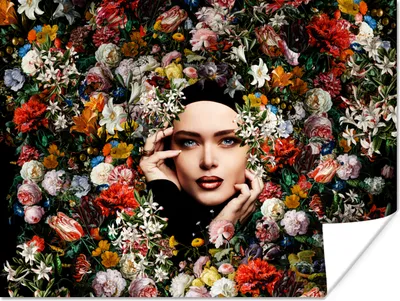 Produktbild von MuchoWow® Poster Blume - Frauen - Porträt - Botanisch 160x120 cm - Foto Plakat