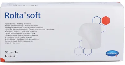 Produktbild von HARTMANN Rolta soft Synthetik-Wattebinden 3 m x 10 cm, 5 St. Packung