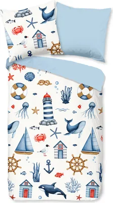 Produktbild von Good Morning Bettbezug Ahoy - Blau - (135 X 200 cm ) - Baumwolle