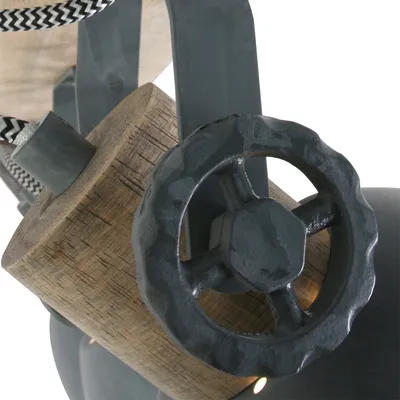 Obrázek produktu pro Bodové světlo - šedá - Gearwood - dřevo kov - nástěnné bodové světlo - E27 - 2133GR - Mexlite