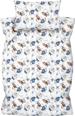 Produktbild von Amilian Kinderbettwäsche 2-teilig – 100×135 & 40×60 cm – 100 % Baumwolle, Hotelverschluss – für Babybett, Kleinkinderbett & Gitterbett
