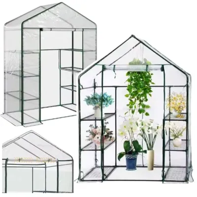 Obrázek produktu pro Mini zahradní balkonový skleník 4 kovové police PVC fólie 195 X 143 X 73 cm