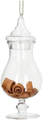 Image de Décoration de Noël en verre, collection "La Pâtisserie de Noël" – Pot à cannelle – 12,7 cm