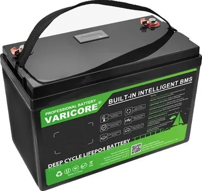 Obrázek produktu pro Baterie LiFePO4, kapacita 100 Ah, vysoký výkon, 24 V, 60 Ah, LCD