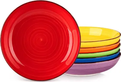 Produktbild von Verano Serviesset – 12-teilig – 12 Personen – Bunte Mischung – Essteller – Tafelservice – Tiefe Teller – Frühstücksteller – Servies – Küchenservies