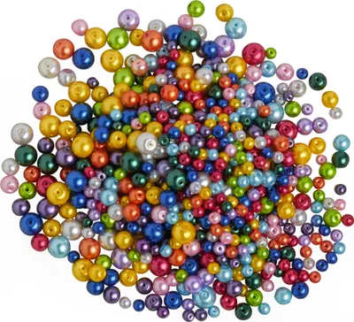 Produktbild von XXL Glaswachsperlen-Mix "Bunt", 150 g, 4, 6 und 8 mm