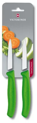Produktbild von Victorinox Gemüsemesser SwissClassic, grün, 2 Stück auf Blister