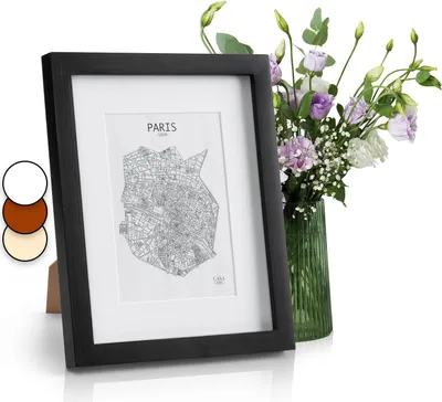 Image de Casa Chic Cadre Photo, Cadre Photo en Bois de 28x23 cm, Cadres Photo, Porte Photo Mural, Cadre Decoration Murale Pele Mele, Affichage Vertical/Horizontal, avec Protection Verre et Passe Partout Inclus