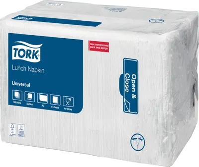 Obrázek produktu pro tork 509300 TORK Obědové ubrousky, 325 x 325 mm, jednovrstvé, bílé