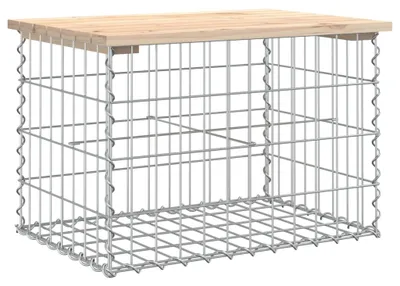 Produktbild von vidaXL Gartenbank aus Gabionen 63x44x42 cm Massivholz Kiefer