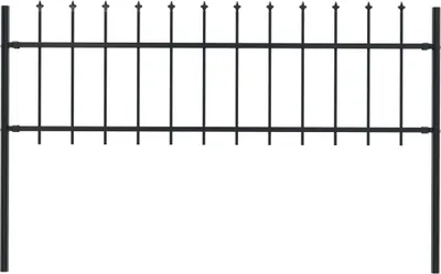 Produktbild von Gartenzaun mit Speerspitzen Stahl 1,8 m Schwarz