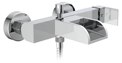 Produktbild von SCHÜTTE Wannenarmatur IDROVIA, Badewannenarmatur Wasserfall, Mischbatterie Badewanne, Wasserhahn Bad in Chrom