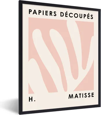 Produktbild von MuchoWow® Gerahmtes Poster Matisse - Rosa - Pastell - Abstrakt 60x80 cm - Poster mit Schwarzem Bilderrahmen Wandposter Rahmen Foto Bilder - Premium - Wanddeko Wohnzimmer