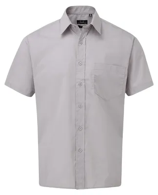 Produktbild von Premier Herren Popelin-Hemd, kurzärmlig PC3227 (23) (Silber)