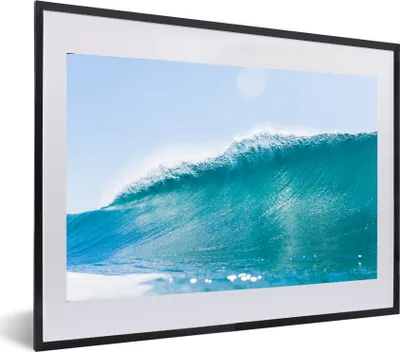 Produktbild von MuchoWow® MuchoWow® Gerahmtes Poster Meer - Golf - Blau 60x40 cm - Poster mit zchwarzem Bilderrahmen - Schlafzimmer - Plakat in Rahmen - Drucken