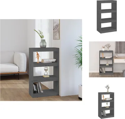Produktbild von vidaXL Bücherregal/Raumteiler Grau 60x30x103,5 cm Massivholz Kiefer -  Bücherregale & Bücherschränke