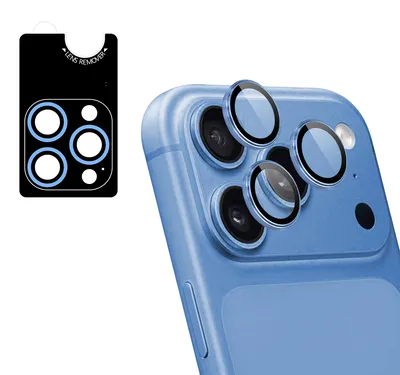 Zdjęcie produktu dla Szklana folia ochronna na obiektyw aparatu, 2 sztuki, dla iPhone 18 Pro (Max) - jasnoniebieski