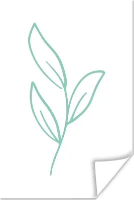 Produktbild von MuchoWow® Poster Blätter - Abstrakt - Pastell 40x60 cm - Plakate für die Wand - Poster Babyzimmer