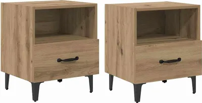 Produktbild von Nachttisch 2 pcs Artisan-Eiche 40 x 35 x 47,5 cm Holzwerkstoff