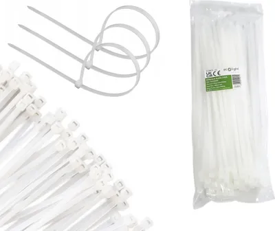 Zdjęcie produktu dla Opaski Zaciskowe Kablowe Trytytki 4.6x250mm Biała 100szt