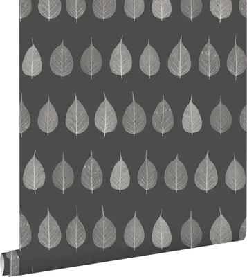 Obrázek produktu pro ESTAhome tapeta listy kostry černá a hnědá a antracitově šedá 53 cm x 10,05 m