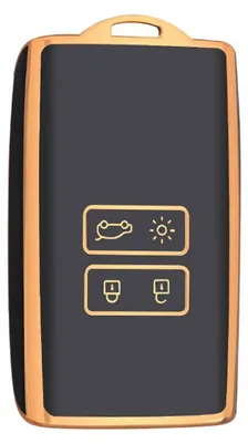 Produktbild von Dutch Shield - TPU Autoschlüssel Hülle für das Mitsubishi Schlüssel -  Schutzhülle Schlüsselhülle Cover A4 Gold, Schwarz