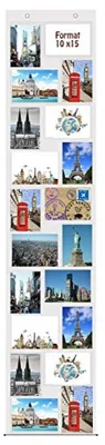 Produktbild von PromoHome® Fotovorhang mit 20 Fächern für Fotos 10x15 cm - Transparent - Hoch- und Querformat - 140x27,5 cm